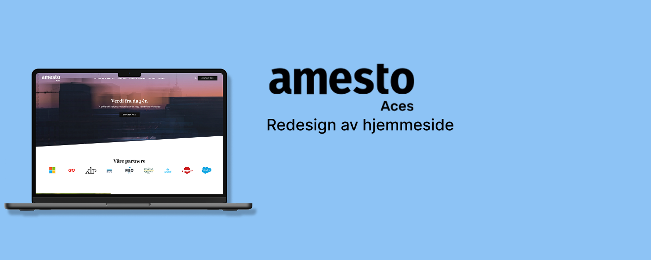 Banner bildet av Amesto Aces redesign prosjektet.